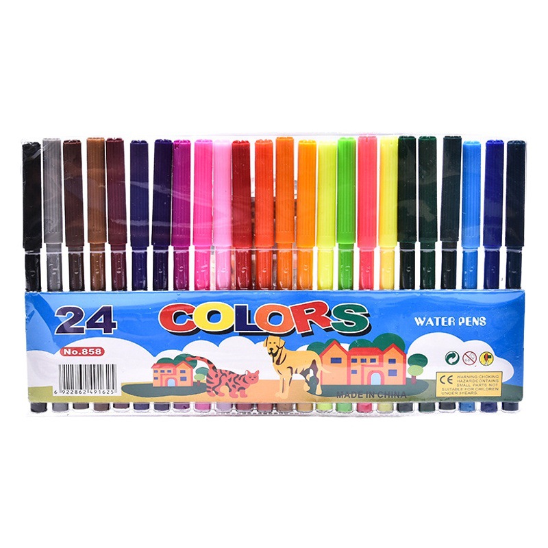 Cross-border children's art graffiti painting brush foreign trade export color pen suit 12 color children watercolor pen wholesale