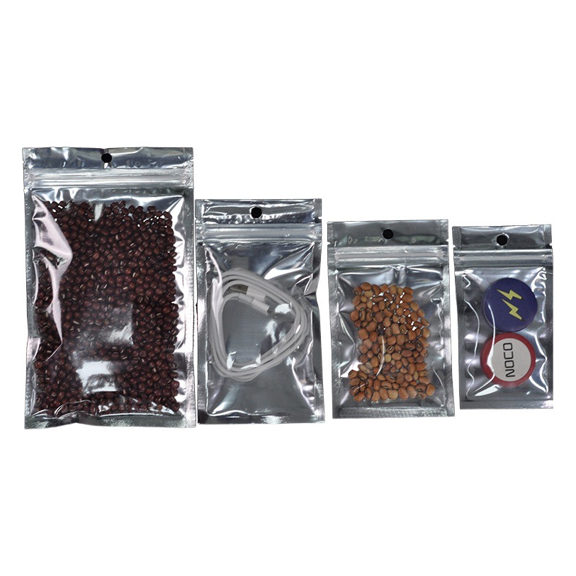 Aluminum-Plated Yin and Yang Self-Sealing Bone Bag Aluminum Foil Flats Bottom Bag Translucent Sealed Packaging Bag Sealed Bag Aluminized Stand-Up Bag