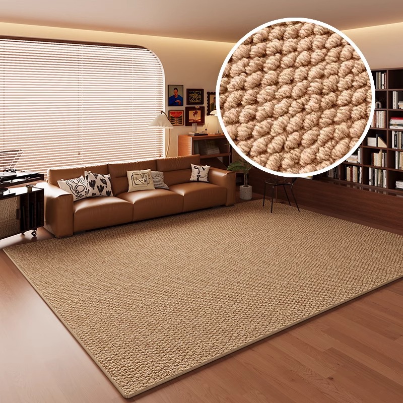 Imitation Sisal Carpet, Stain-Resistant and Easy to Care For, Living Room Carpet, Imitation Cat Claw and Pineapple Ring Anti-Slip Mat, Large Area Full Floor Mat