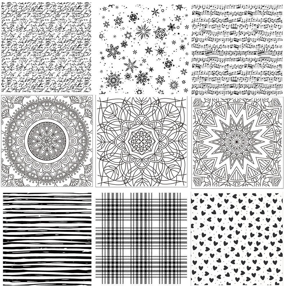 10x 10 background pattern pattern-silicone transparent seal hand account decoration DIY rubber stamp to map ZUO