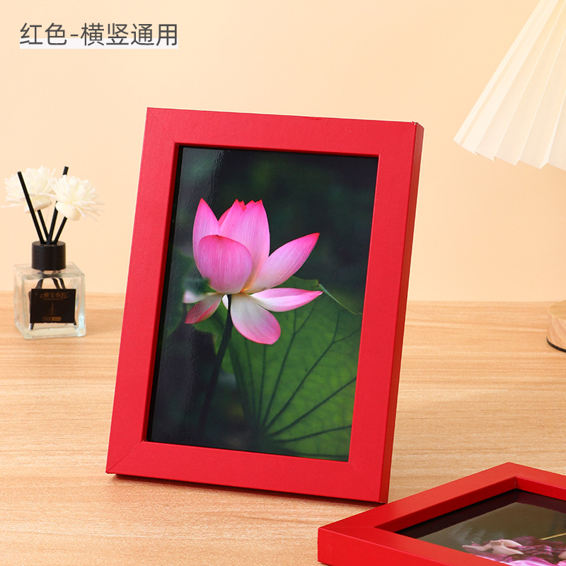 Picture of Simple wooden photo frame table 6 inch 7 inch 8 inch 10 inch puzzle photo album frame wholesale A4 children's picture frame wall