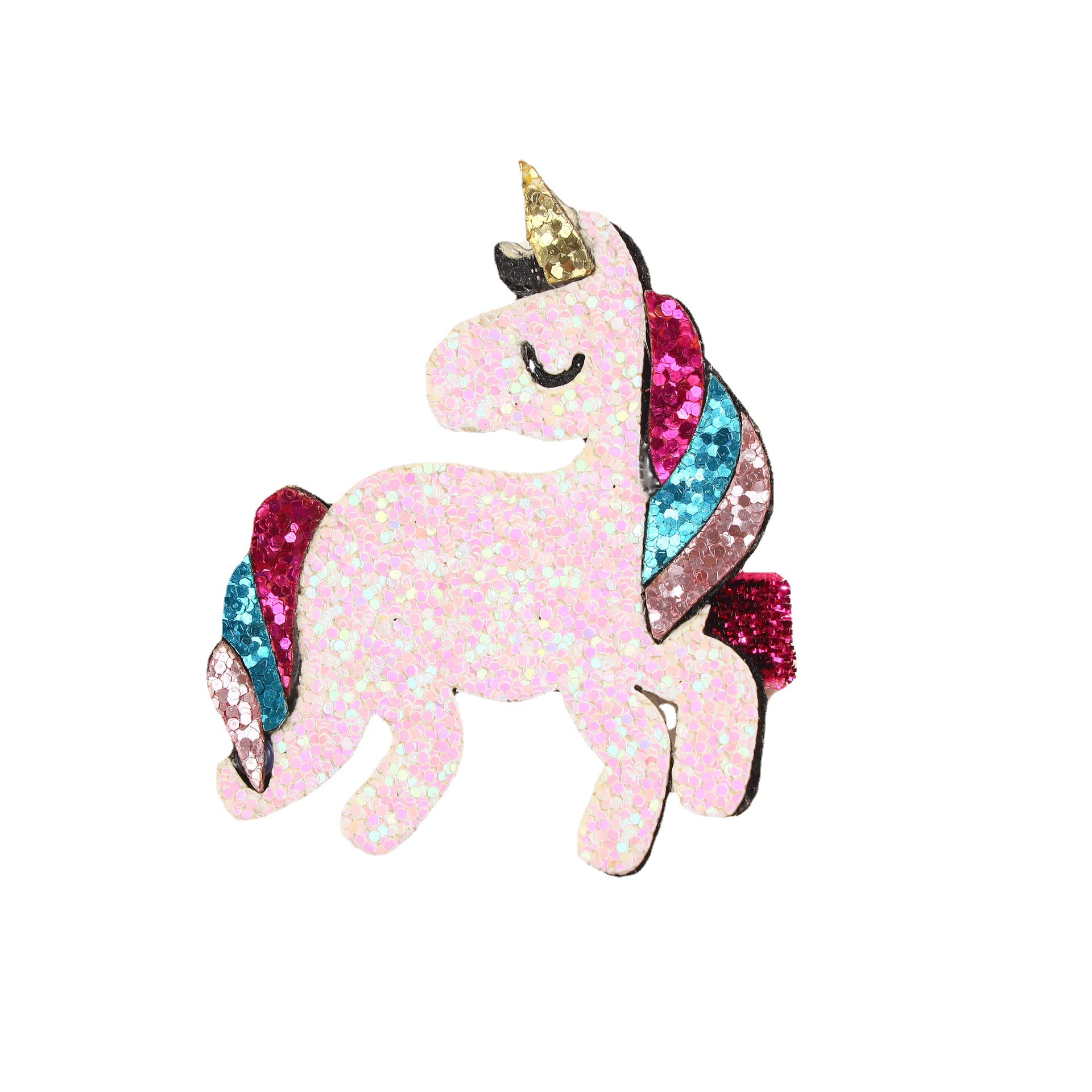 Picture of New Korean style unicorn hair clip with diamond crown children's hair clip ins sequins shell girl headdress