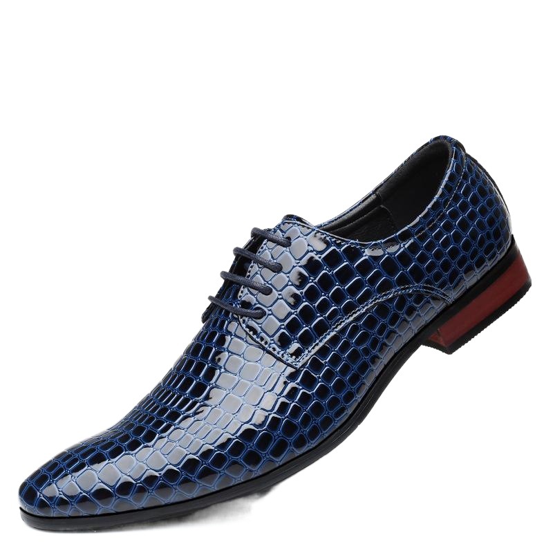 2025 New Men's Pointed Toe Leather Shoes Hairstylist Trendy Small Leather Shoes Shiny Stone Pattern British Korean Style Men's Shoes