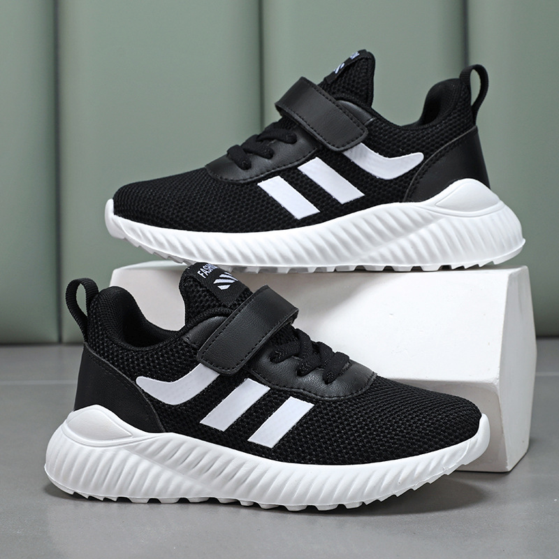 Children's 2024 Primary School Year Boys Shoes White White White Shoes Children's Spring and Autumn Sports Mesh Breathable in stock