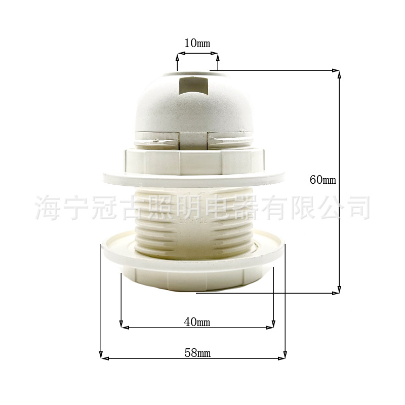 Picture of E27 plastic lamp holder holder cassette light body full teeth half teeth chandelier table lamp floor lamp wall lamp cap CE certification