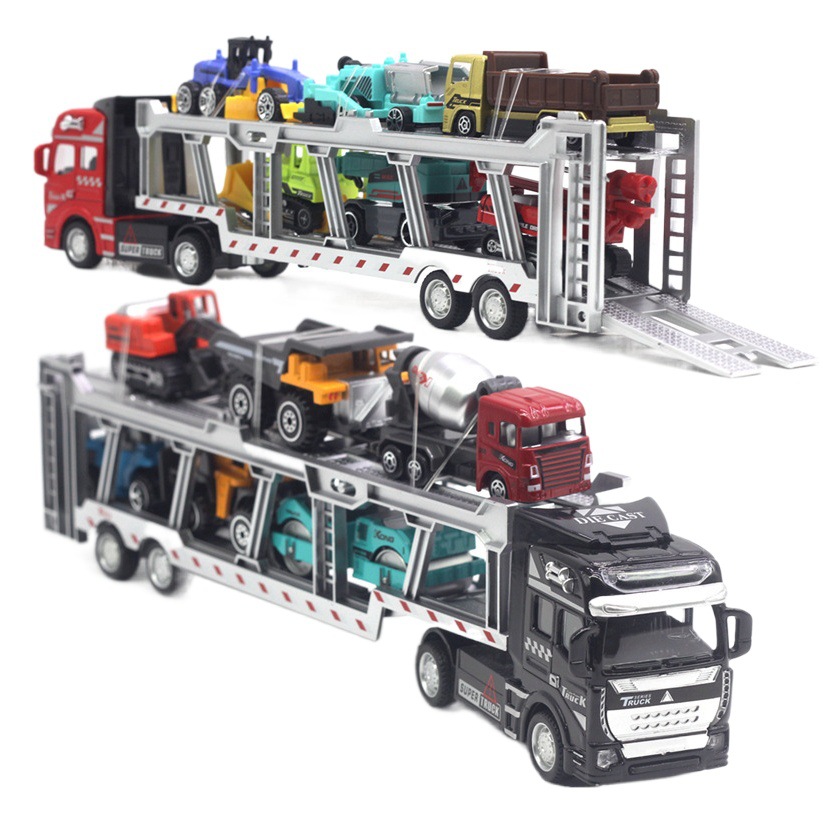 Alloy pull-back car toy engineering car excavator excavator toy car Children Baby large transporter model