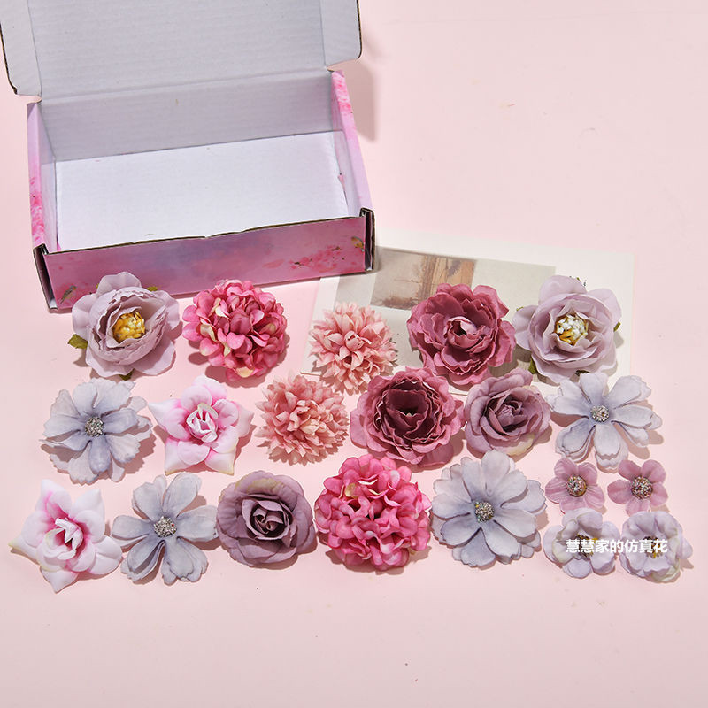 Picture of Simulation flower rose chrysanthemum lucky flower peony flower antique shooting Chinese clothing hair accessories diy pain bag material