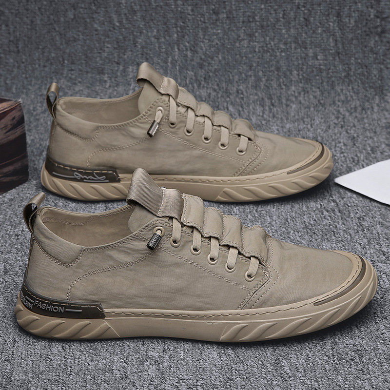 Picture of 2025 Spring New Lace-Up Sneakers Korean Style Student Trendy Shoes Umbrella Cloth Low-Top Sports Shoes Fashion Casual Men's Shoes