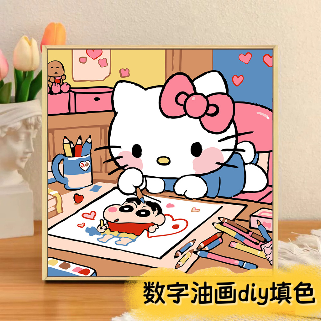 Picture of The child prodigy of Naohai diy digital oil painting manual coloring animation Ao C Naozha oil painting decorative painting