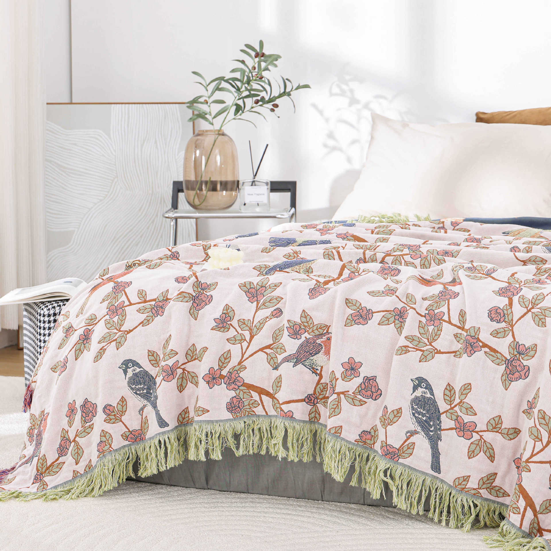Cotton Gauze Multi-layer Towel Quilt Machine Washable Summer Sofa Office Nap Air Conditioning Cover Blanket for Bed