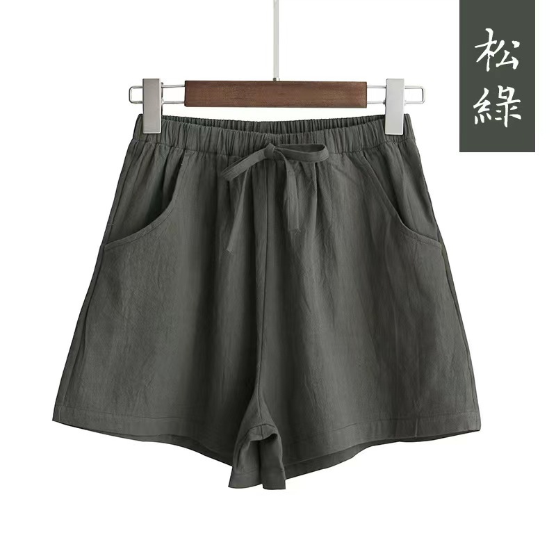Picture of 2022 New High Waist Cotton and Linen Shorts Women's Linen Slim Loose Hot Pants Large Size Thin Casual Elastic Waist Pants