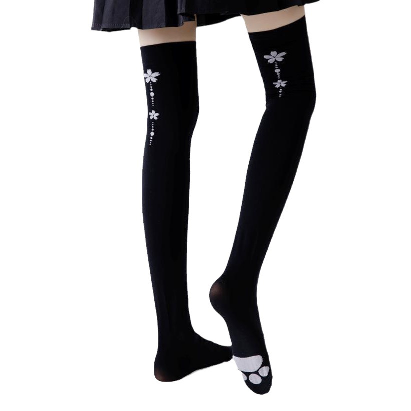Catch Japanese Style Anime Socks Cat Socks Women's Cos Pantyhose Thigh Socks Calf Socks White Stockings Cherry Socks Lolita Women's Flower