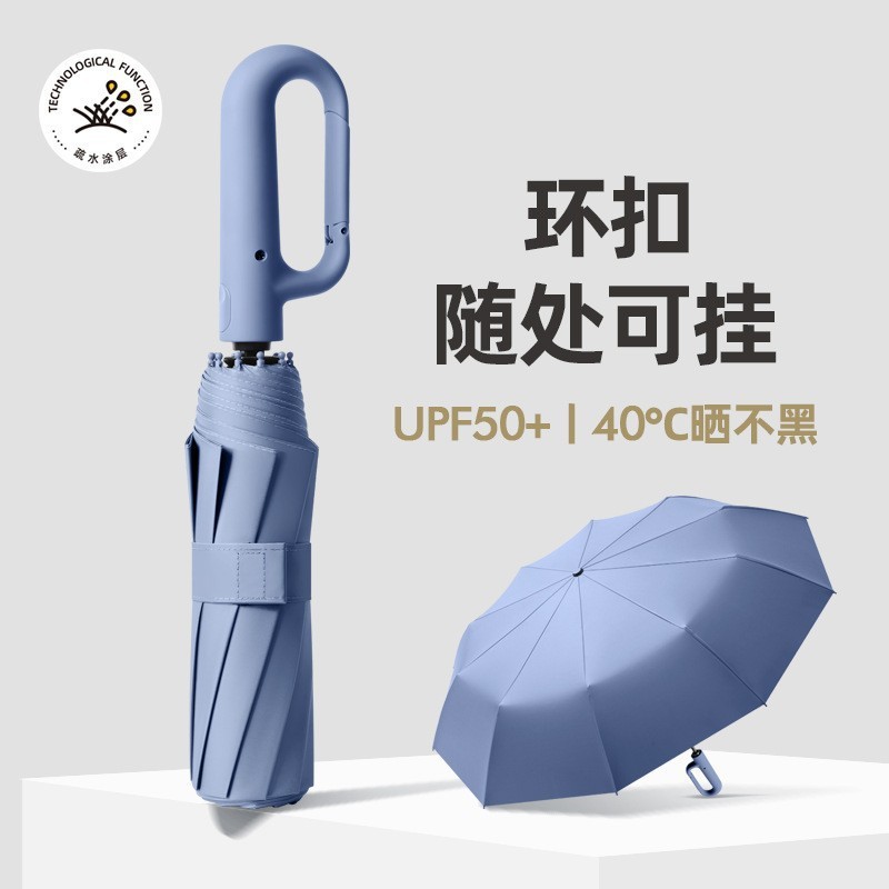 Picture of Cross-Border Exclusive Automatic Folding Business Umbrella with Black Coating, 20 Ribs, Reinforced Double Ribs, Storm-Resistant