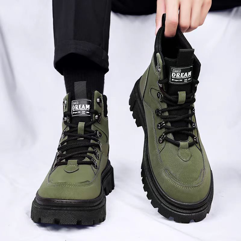Boots 2025 Autum New Men's Shoes High-Top British Style Outdoor Versatile Sports Mountaineering Wear-Resistant Work Boots for Men