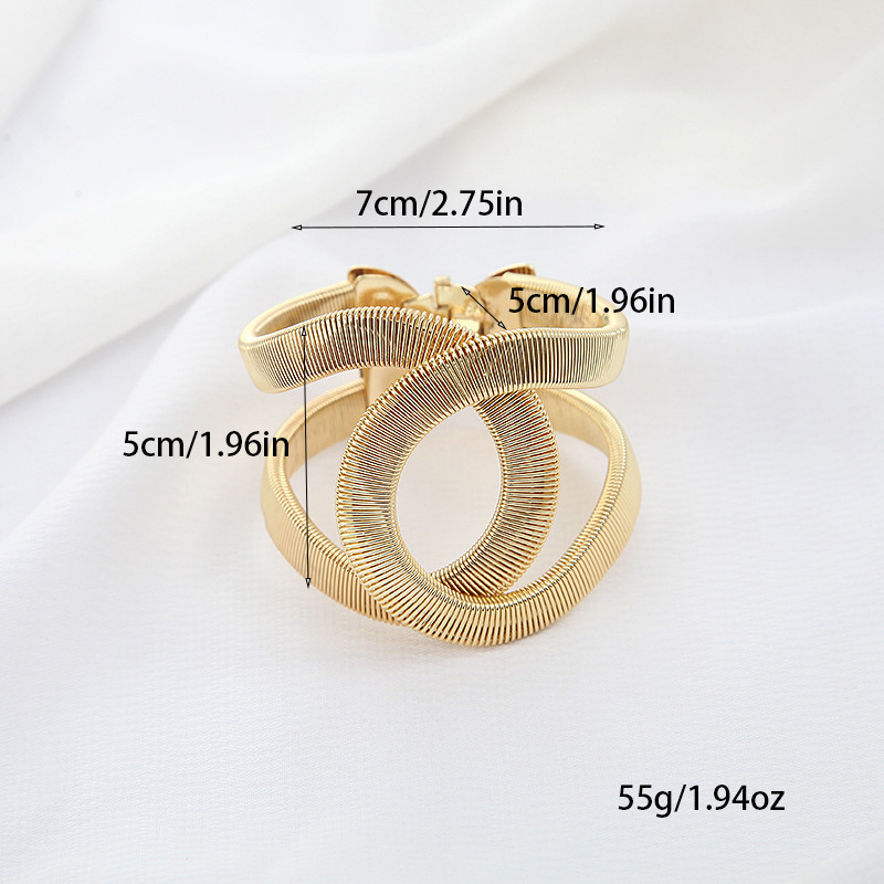 Picture of Hot European and American Fashion Metal Exaggerated Punk Double-sided Hollow Point Drill Bracelet Curtain Strap Diamond Curtain Buckle