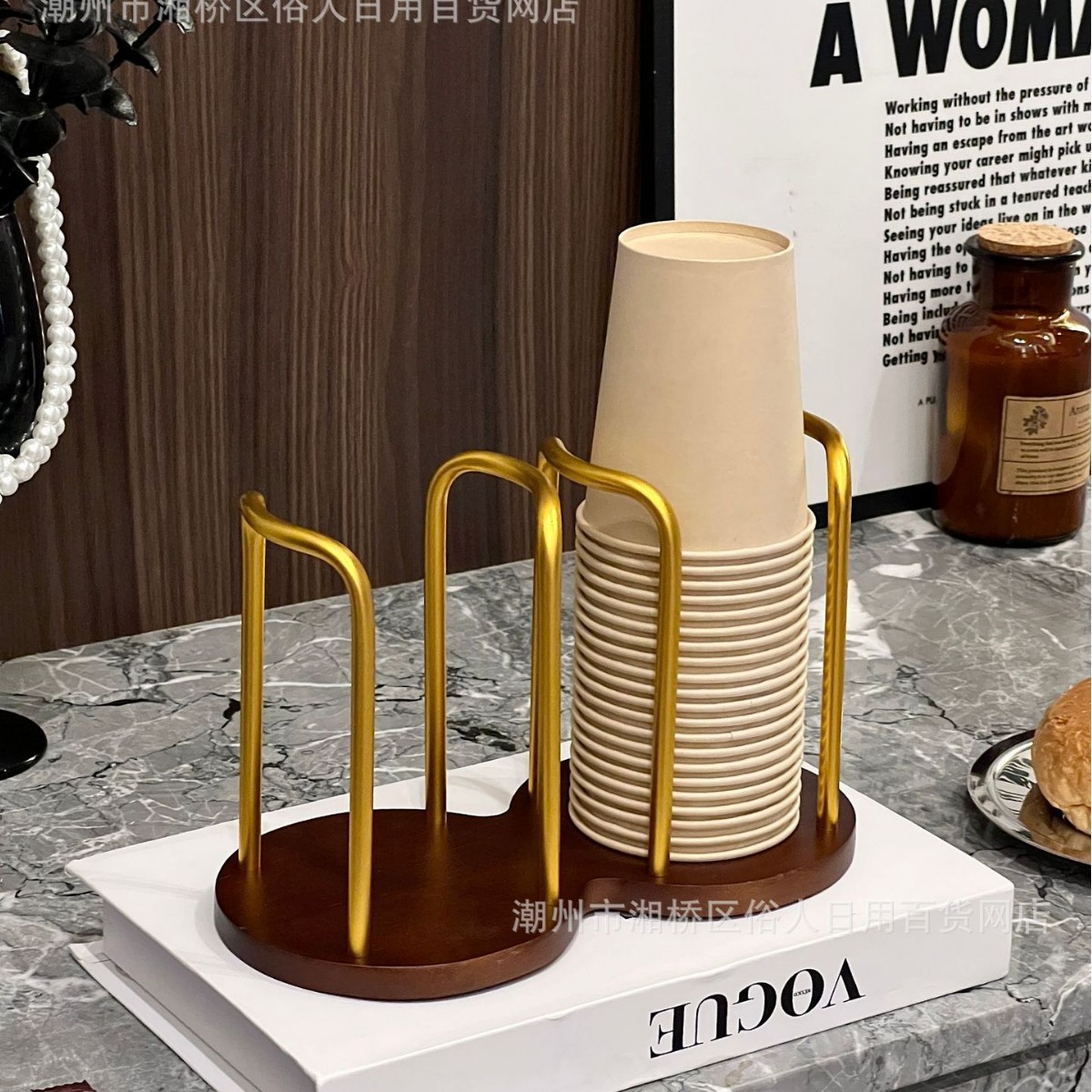 Picture of High-value Paper Cup Holder Disposable Cup Taker Desktop Coffee Table Storage Rack Tea Cup Coffee Cup Cup Holder