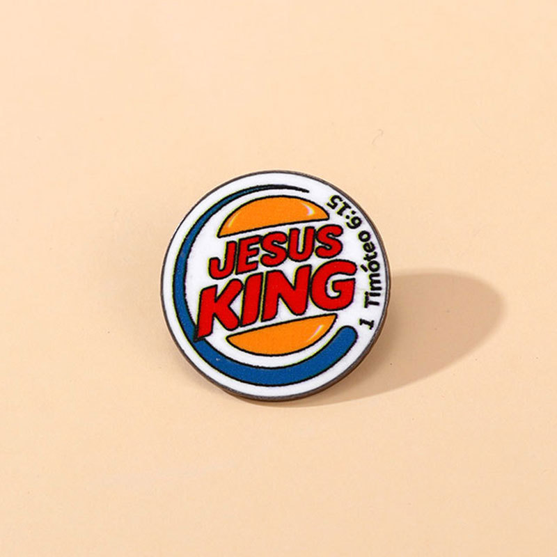 Cross-border New Cartoon Brooch English Letter Niche Design Bag Decoration Waist Fixed Alloy Printing Badge