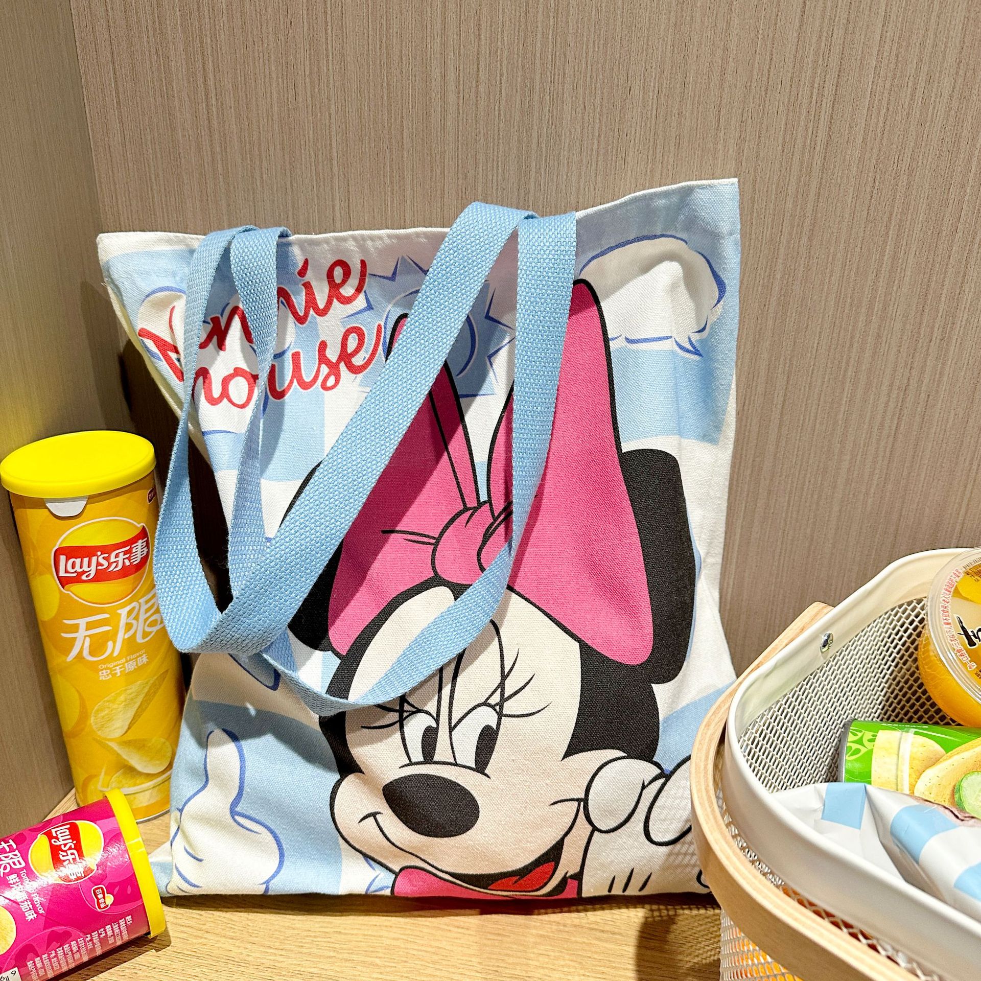 Cartoon Canvas Summer New Student Women's Shoulder Large Capacity Handbag All-match Simple Artistic Shopping Cotton Cloth Bag