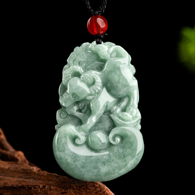 Picture of Myanmar A natural jade jade pendant 12 zodiac pendant 12 zodiac pig pendant jade direct cordless