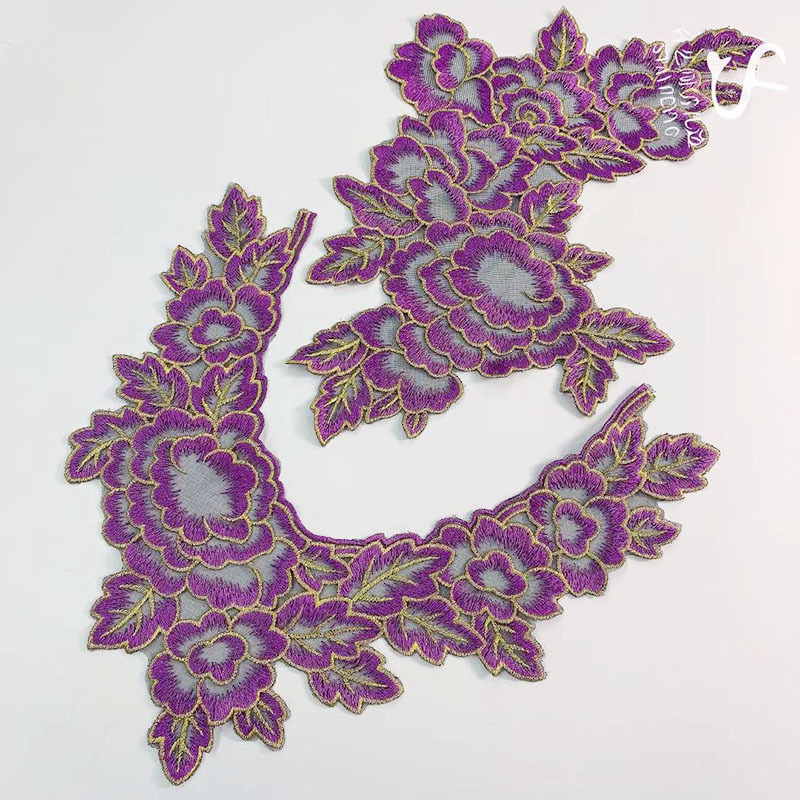 Mesh Embroidery Stereo Flower Lace Accessories DIY Handmade Accessories Lace Applique Size Flower Collar Flower