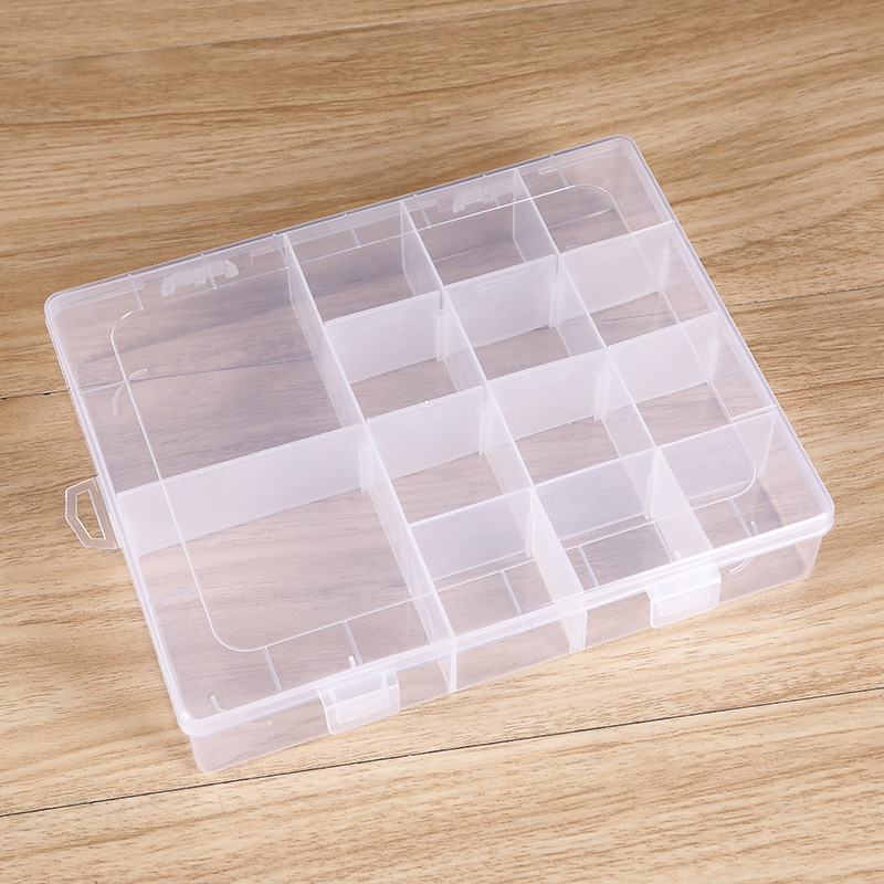 14 grid multi-grid detachable transparent plastic box storage box makeup jewelry stationery fishing gear storage box storage tool box