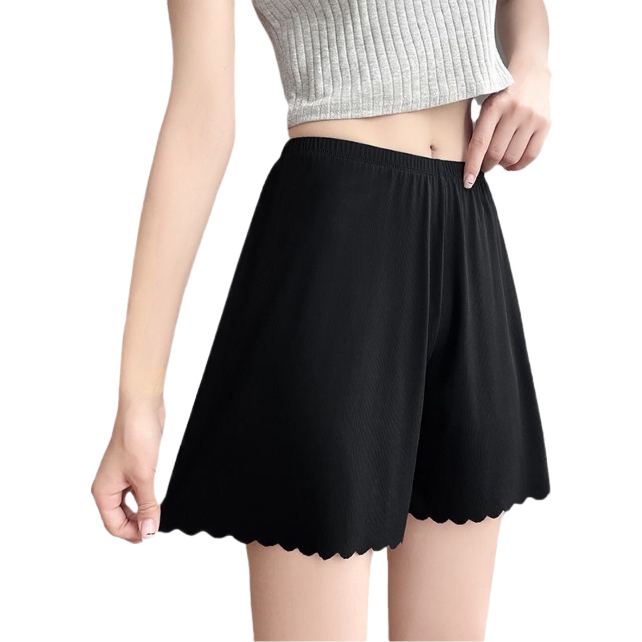 Safety pants women's anti-exposure 2023 spring and summer new thread loose shorts outer wear Ice Silk seamless leggings