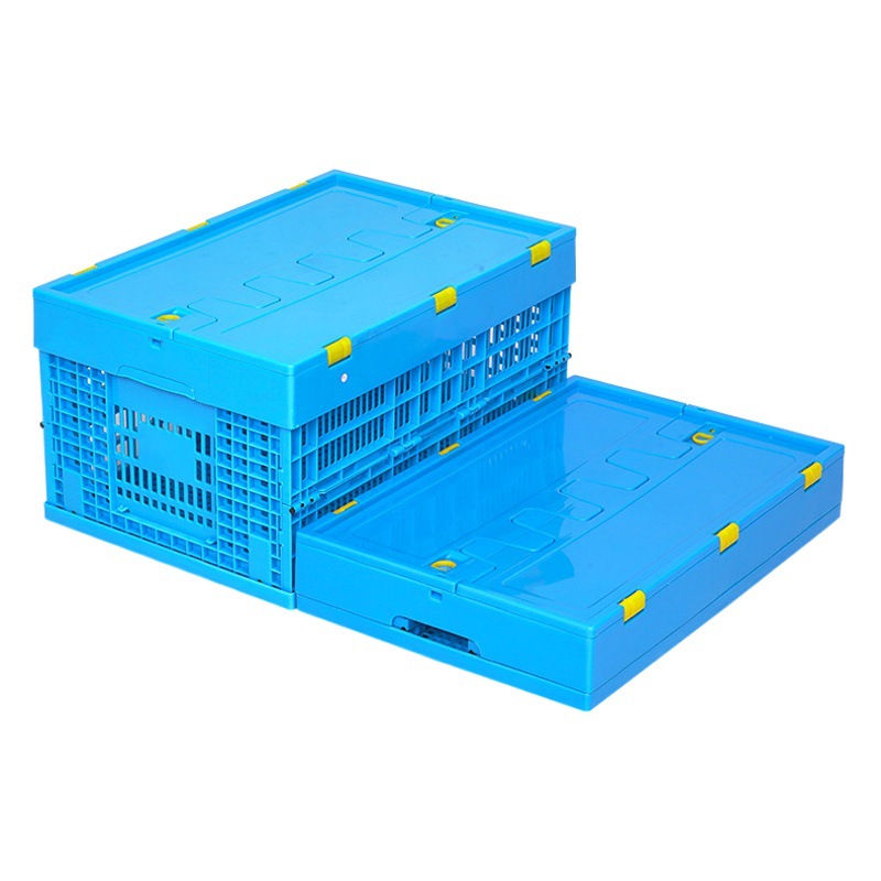 600-300 Folding Basket with Lid Multifunctional Folding Turnover Basket Thickened Rectangular Plastic Storage Basket with Lid
