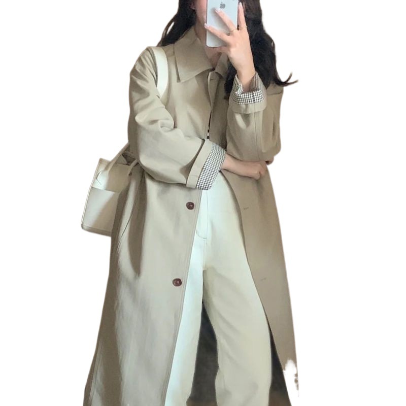 Picture of Early Autumn Coat Coat Women's 2023 New Spring and Autumn khaki Small Korean-style British-style Mid-length