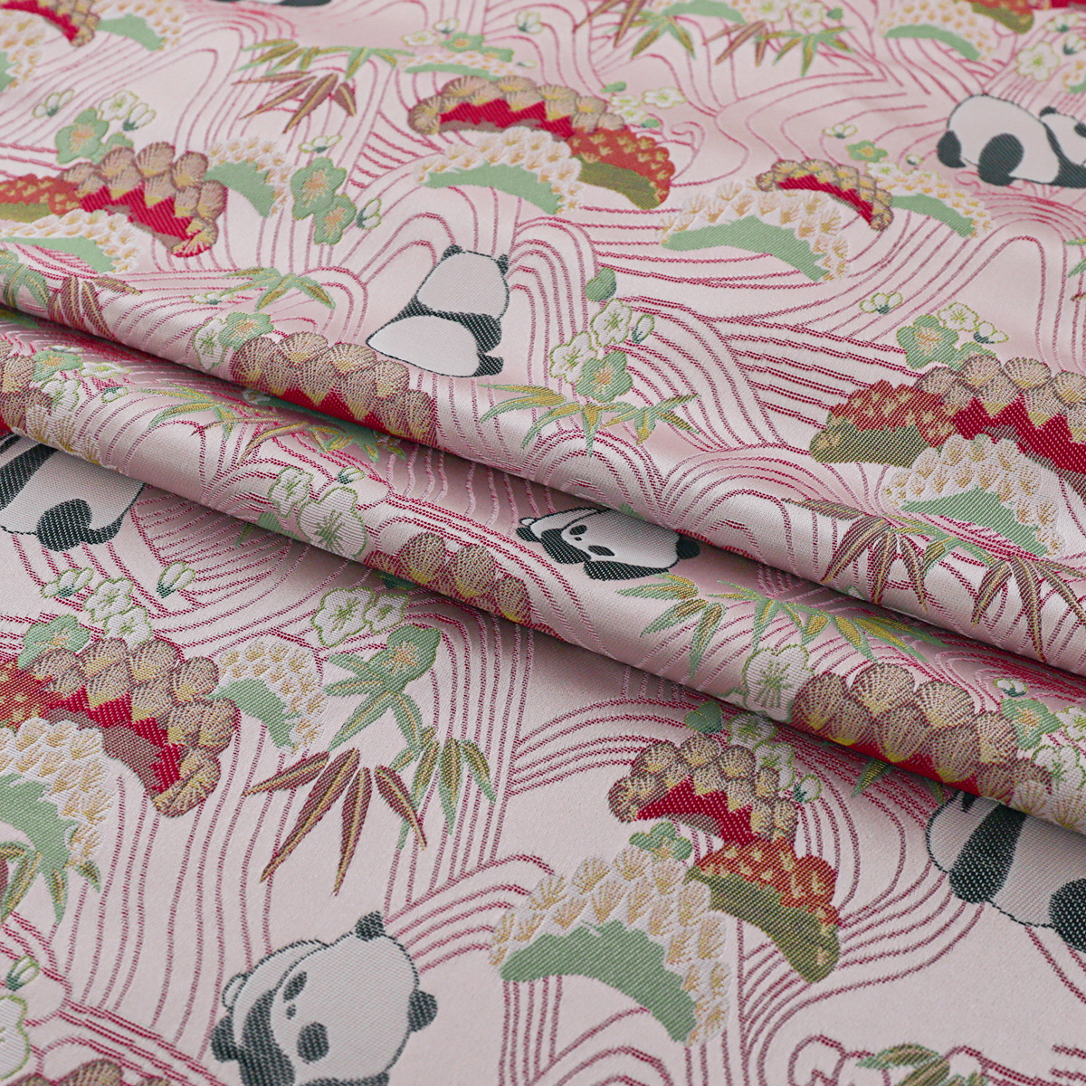 Picture of "FS002 Panda Gentleman" National Style, Old Song Brocade Fabric, Hanfu Vest Fabric, Jacquard Brocade Clothing Fabric