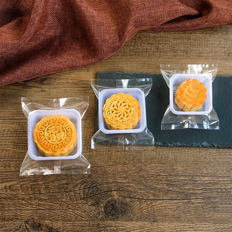 Baking Packaging Transparent Bag Composite Middle-Sealed Bag Snow Cake Mooncake Snack Flower Tea Inner Packaging Bag 100/Piece Sealed
