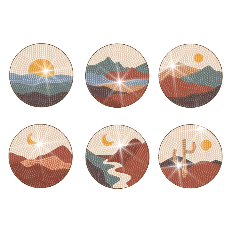 Picture of Diamond Painting Coaster Placemat DIY Full Diamond Acrylic Round Mandala Christmas Valentine's Day Mosaic