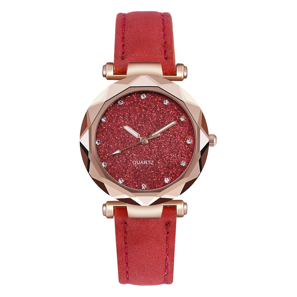 New Starry Sky Silver Pink Watch Women's Frosted Belt Quartz Watch Wholesale