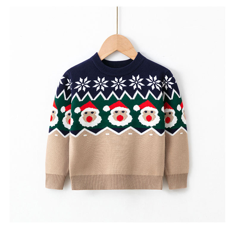 Picture of 2023 Europe and the United States new children's Christmas sweater children's clothing girls boys autumn and winter cartoon pullover sweater
