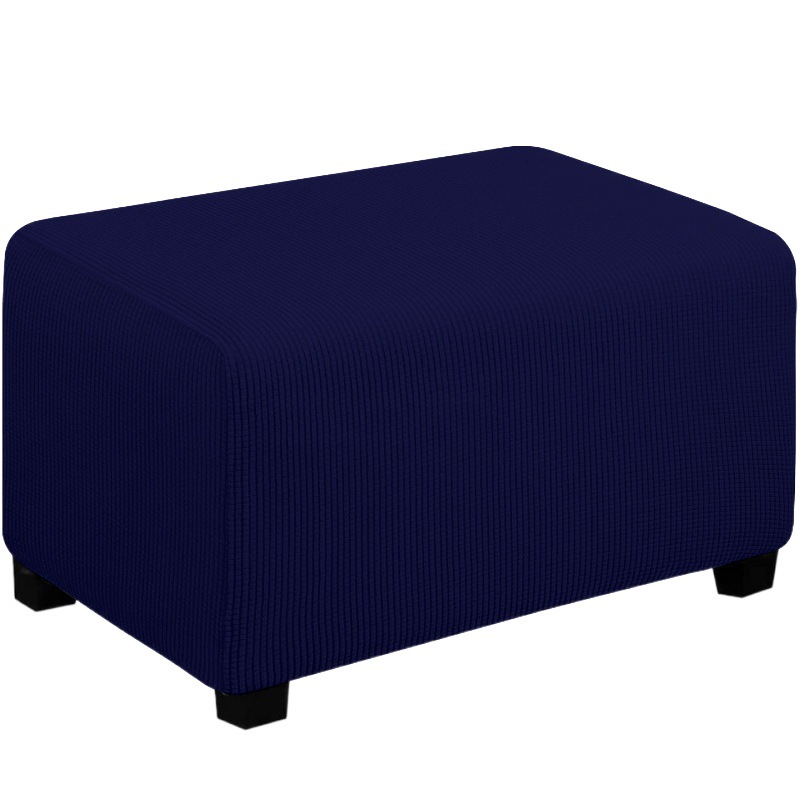 Cross-border Stretch Rectangular Pedal Cover Storage Box All-inclusive Low Stool Cover Simple Solid Color Sofa Protective Cover