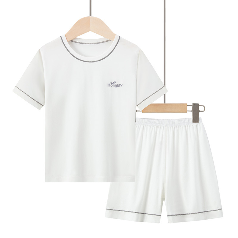 Picture of Summer Boys' Short-sleeved Shorts Modal Children's Pajamas Girls' Parent-child Home Clothes suit Children's Air-conditioning Clothes