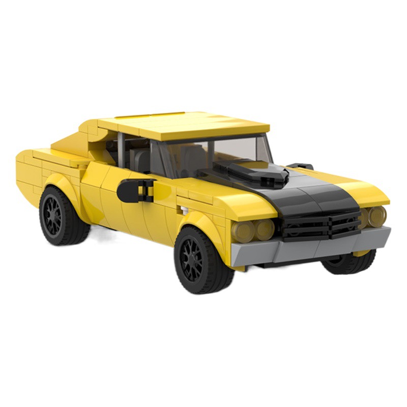 MOC Block Compatible Lego Car Set Retro Chevrolet Muscle Car Chevelle Block Assembled Toy