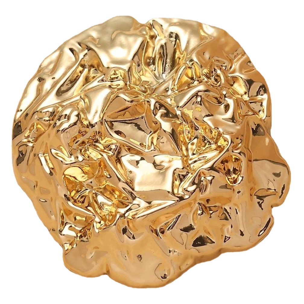 Small Fragrant Style Wrinkled Face Rock Irregular Shaped Large Button High-grade Sense Coat Coat Coat Coat Buttons