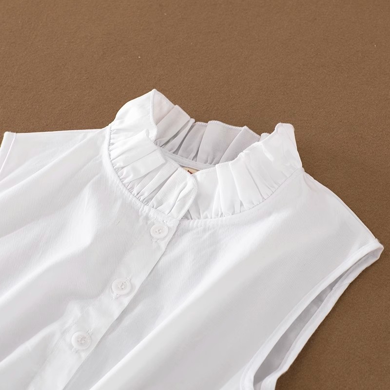 Picture of Cotton French Wood Ear Collar False Collar Women's All-match False Collar Base Shirt Women's Sleeveless Shirt Inner Vest False Collar
