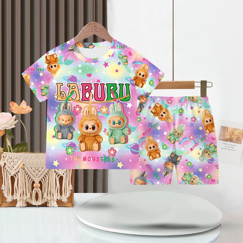 Picture of Wholesale Summer Children's Pajamas Cartoon Girls Short-Sleeved Shorts Thin Boys Casual Middle and Large Children's Suits Home Clothes