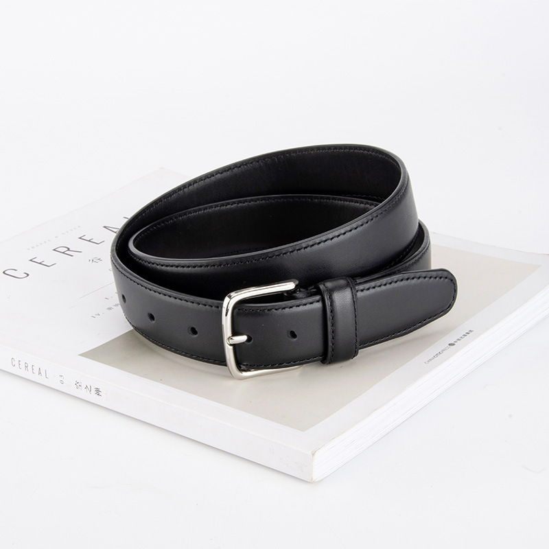 in stock women's first layer cowhide leather belt simple versatile fashion belt decorative trousers jeans with custom