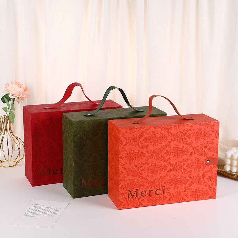 Ins Style Light Luxury Retro Drawer Box Large Gift Box Birthday Gift Box Skincare Packaging Box Portable Gift Box