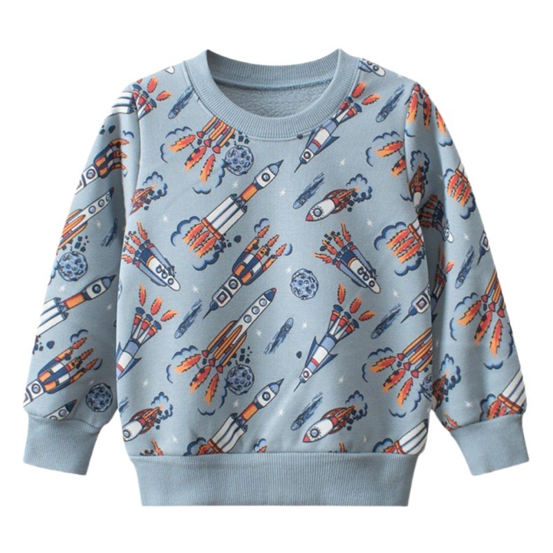 27kids Korean style children's clothing autumn and winter men's sweater fleece-lined cartoon baby clothes live supply one-piece delivery