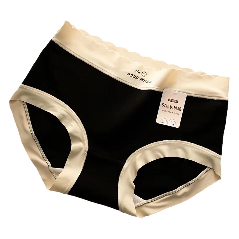 5A girls' underwear pure cotton Women's antibacterial mid-waist cotton crotch long-staple cotton Japanese style women's seamless briefs