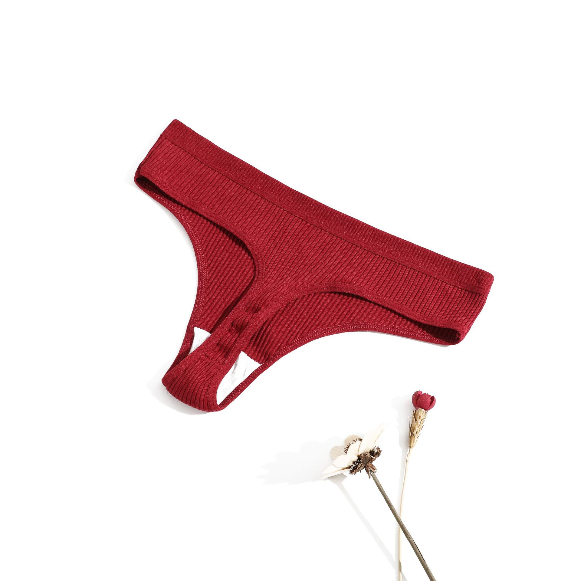 Picture of Pure Cotton European and American Sexy Thong Women's Mid-low Waist Women's Comfortable Breathable t-shaped Panties Simple Women's t-shaped Panties