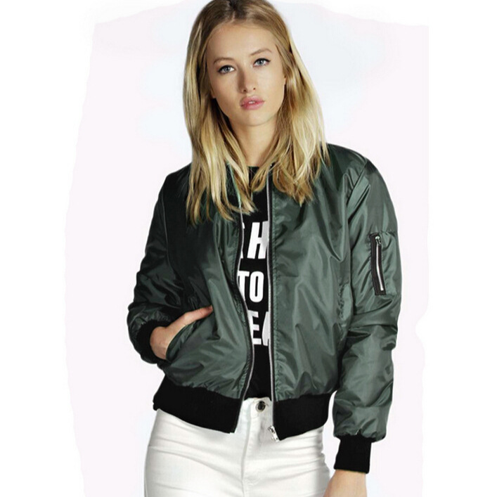 ebay AliExpress Explosions European and American Autumn and Winter New Solid Color Short Fashion Zipper Jacket