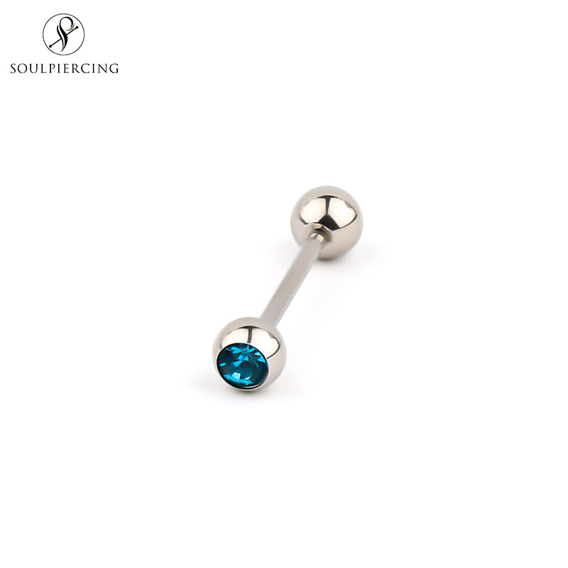 Picture of Stainless Steel Tongue Rings, Piercing Jewelry for Hot Girls, Lip Studs, Nipple Studs, Tongue Studs, Titanium Steel Tongue Studs, Cross-Border Multi-Color Ins Style