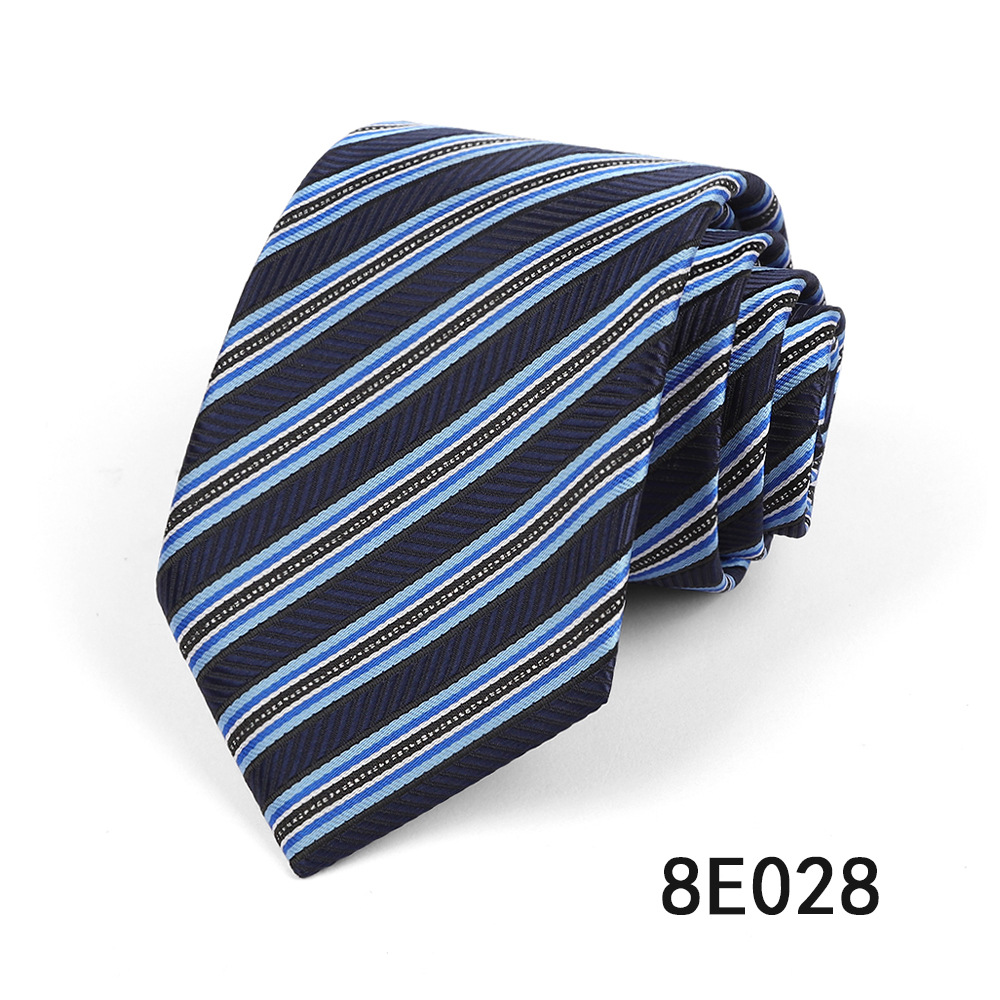 Picture of Men's Tie Business Casual Stripesd Tie 8cm Polyester Jacquard Embroider Print Tie Wholesale Formal Wear