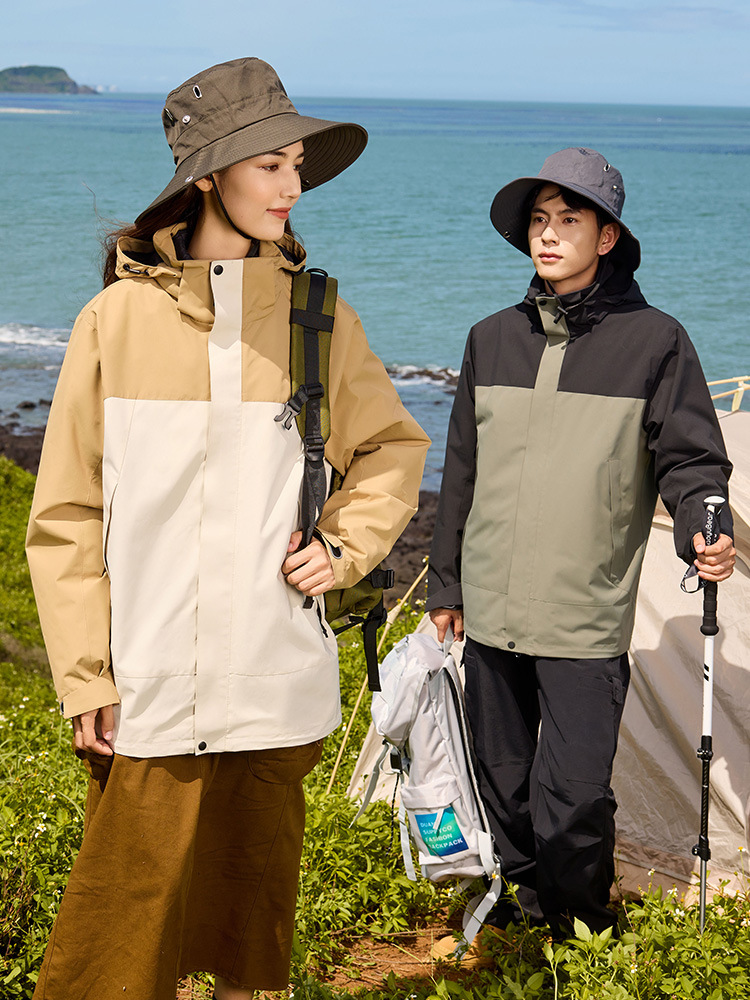 Jacket Men's 2025 Autumn and Winter Three-In-One Removable down Liner Windproof and Waterproof Ski Coldproof Jacket for Women