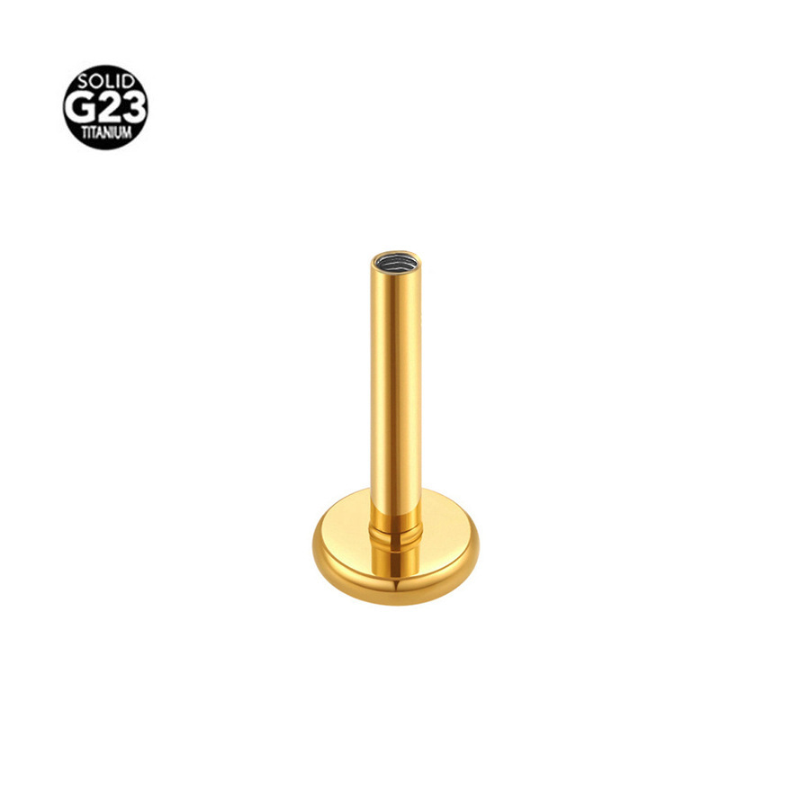 Picture of F136 Titanium Lip Nail Rod 3.0mm Base Inner Teeth Ear Bone Flat Bottom Rod G23 Titanium Alloy Human Puncture Jewelry Earrings