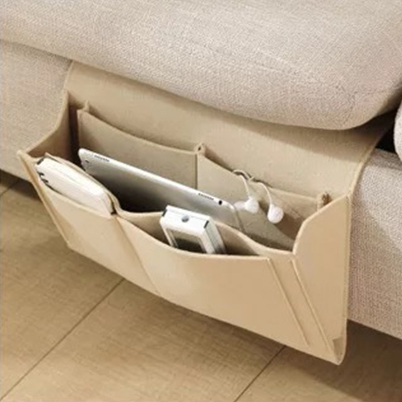 Picture of Felt Bedside Storage Bag Living Room Sofa Side Felt Bag Home Book Storage Bag Dormitory Bedside Storage Hanging Bag